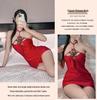 Red Embroidered Erotic Ancient Style Qipao Nightgown for Role Play