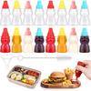 Mini-Gewürz-Quetschflaschen-Set, 16 Stück, 25 ml, Bärenförmige Mini-Ketchupflasche für die Brotdose mit Reinigungsbürste und Trichter-Zubehör