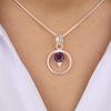 Amethyst Gemstone 925 Sterling Silver Handmade Jewelry Women's Necklace Designer Pendant 1.2" For Gift PP-68-12