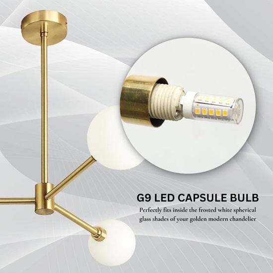 Modern Brass Sputnik Chandelier Mid Century Globe Ceiling Light