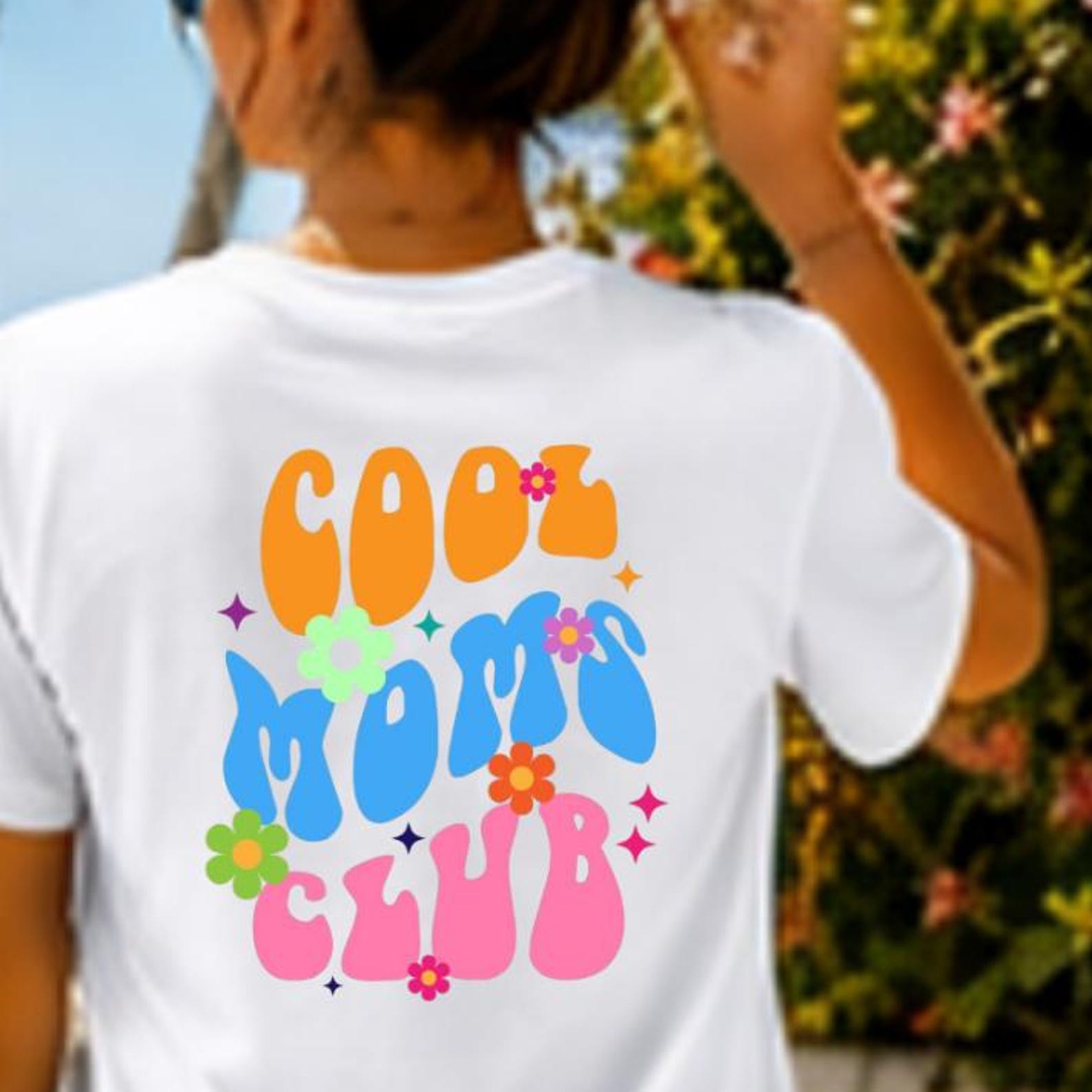 Cool Moms Club T-Shirt, Floral Mom Shirt, Trendy Mama Tee, Mother s Day Gift, Cute Mom Graphic Tee, Mom Life Shirt,5 M