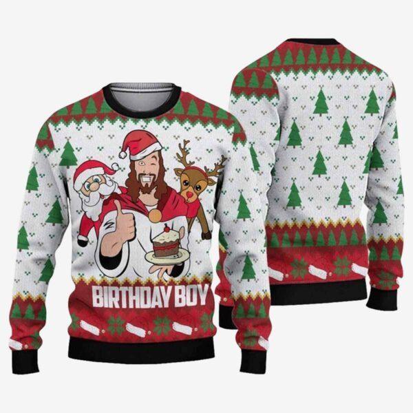 Jesus Birthday Boy Ugly Christmas Sweater Unisex T-Shirt XXXXL