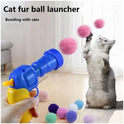 Neues Katzenspielzeug Katzenangel Haarbällchen-Kanone Kugelkanone Indoor Kätzchen Selbst-Anregungs-Spielzeug Dopamin-Farbabstimmung Katzenzubehör