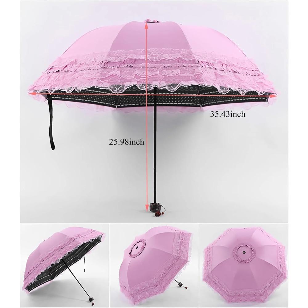 Vintage Lace Sunshade, Gothic Lolita Umbrella, UV Sunscreen, Witch Role-playing, Photography Props, Party Decoration, Folding Umbrella