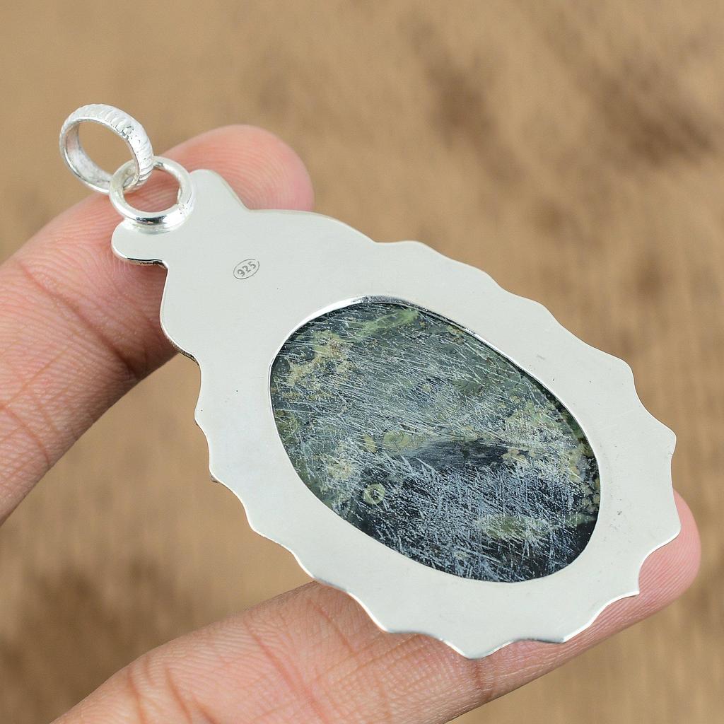 Gift For Women Pendant 925 Sterling Silver Natural Kambaba Jasper Gemstone