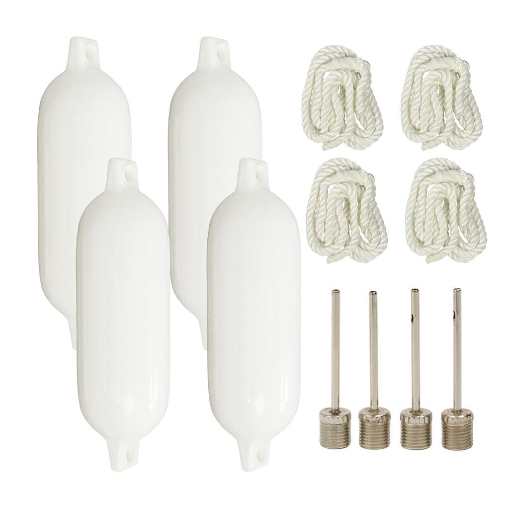 4PCS Inflatable Marine Bumper 8.5 X 27in with 2m Cable Prevent Collision Bumper Mudguard for Yachts Sailboats Canoes