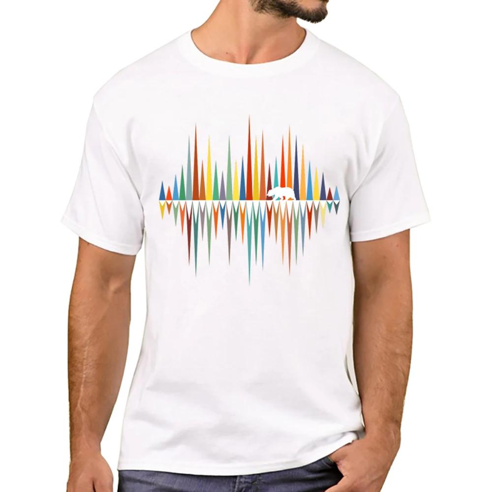 TEEHUB Mountain Sunset Brushstrokes Men T-Shirt African Safari Sunset T Shirts Short Sleeve Tshirts Geometric Harajuku Tee