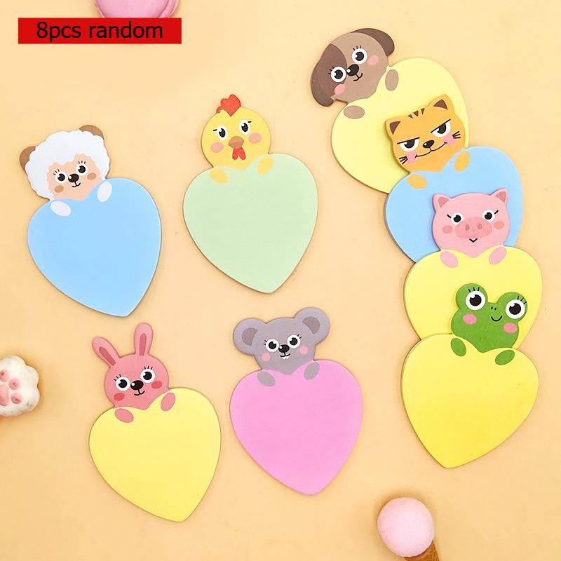 100Sheets Cartoon Alien Cat Sticky Notes Student Creative Message Memo Notes Book Expansion Handbook Material Stickers (As shown-4180)-