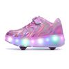 Kid Wheels Shoes Roller Skate Shoes 2 Wheels Child Deform Sneakers Outdoor Sport Deformation Parkour Runaway Boy Girl Youth Gift