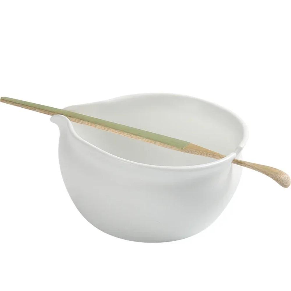 Tea-Making Tools Green Tea Mixing Bowl with Mouthpiece 2-piece Matcha Bowl Set  for Tea Lovers
