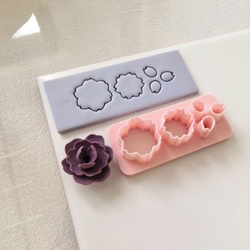 Creative Flower Petal Mold Set 8 Pieces Silicone Clay Tools Earring Making Molds For Handcrafted Earrings And Charm