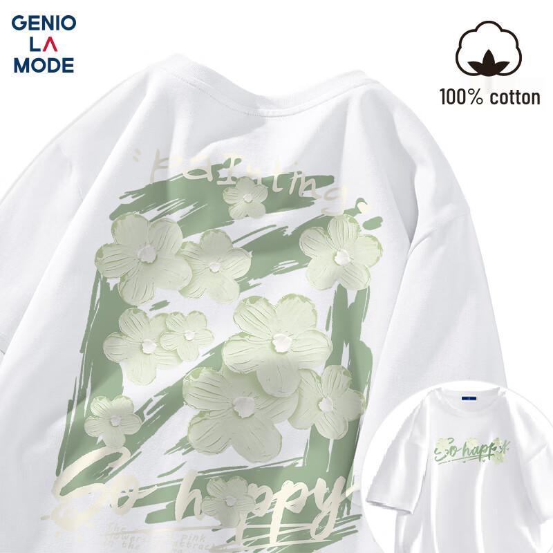 GENIOLAMODE Men's Pure Cotton Breathable Casual Round Neck T-Shirt
