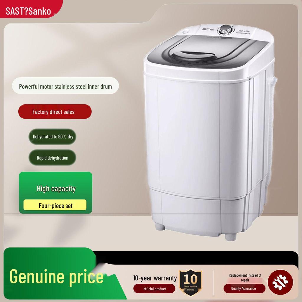 Mini-Schleudertrockner mit reinem Kupfermotor - Edelstahl, Große Kapazität, Ideal für Wohnheime und Mietwohnungen