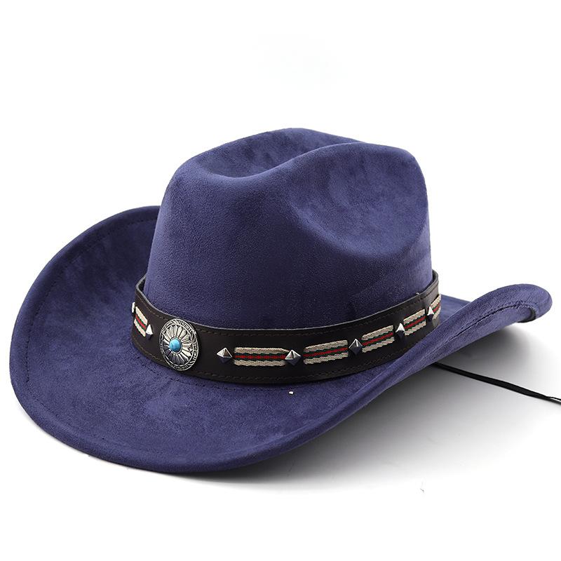 National style suede one-word cowboy top hat French vacation knight cowboy British hat elegant travel outdoor hat