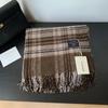 Autumn Winter Plaid Scarf Women Men Retro Black Checkered Warm Fringe Scarf Korean Fashion Soft Thick Shawl For Unisex Lady Male