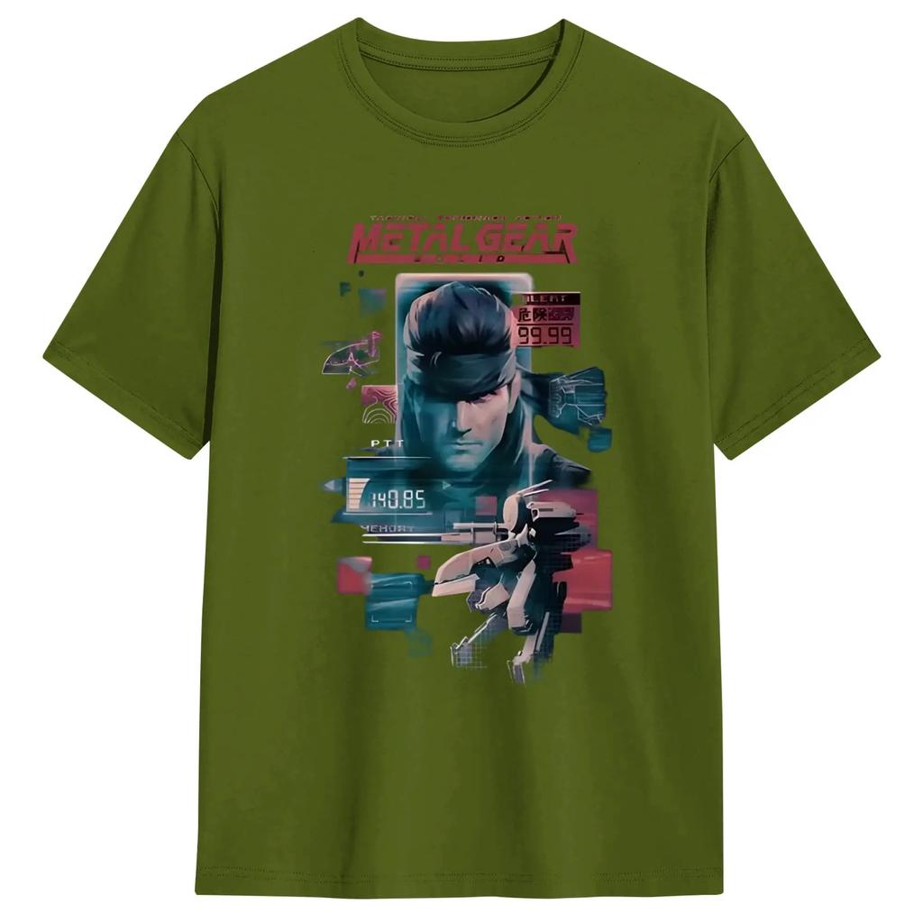 Japanese Metal Gear Solid Men's T Shirts  Novelty Tee Shirt Short Sleeve Crew Neck T-Shirts 100% Cotton 4XL 5XL 6XL Clothing