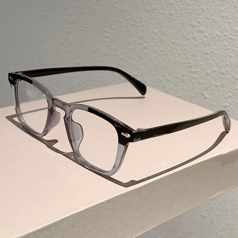 

KAMMPT Vintage Square Glasses Men New Fashion Patchwork Rim Blue Light Blocking Eyewear Women Trendy Korean Style Optical Frames transparent lenses