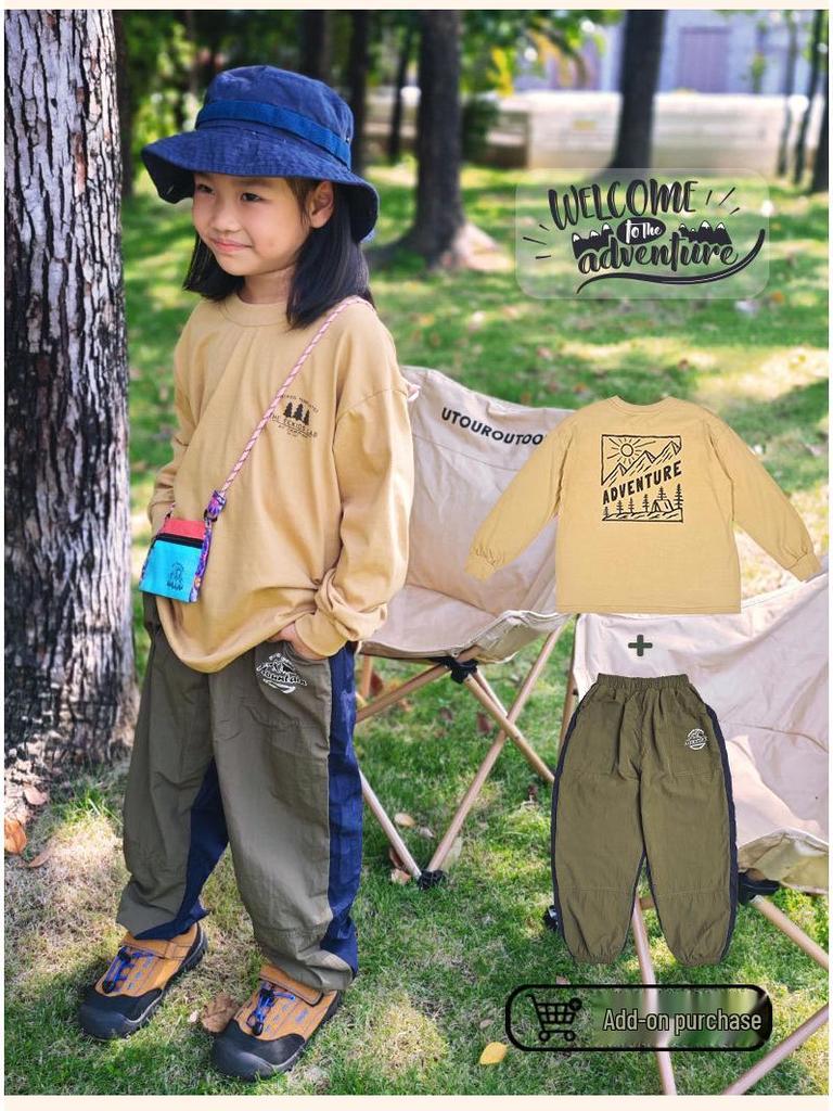 Chlapecké tričko s dlouhým rukávem z čisté bavlny s horským motivem - Podzim/Jaro