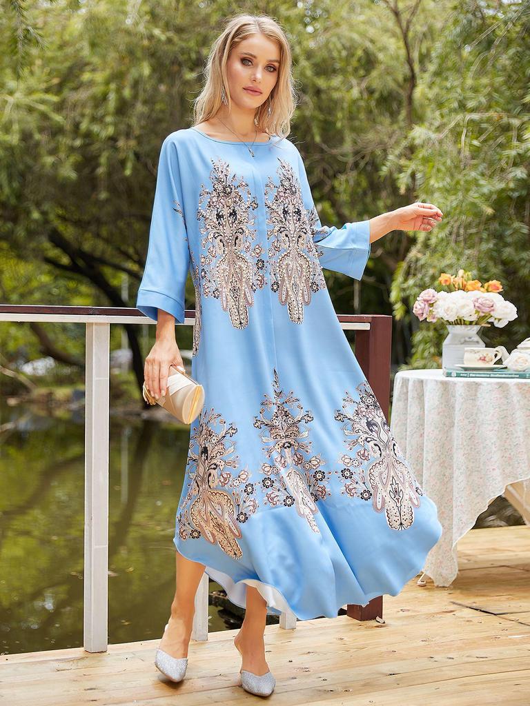 Dubai Embroidered Women's Muslim Dress - T100 Cross-Border Collection