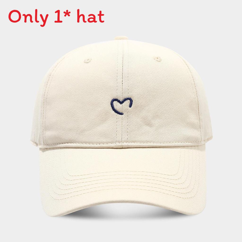 

Cotton Heart Embroidered Baseball Cap Sunshade Sunhat For Women Men Summer Outdoor Casual бежевий