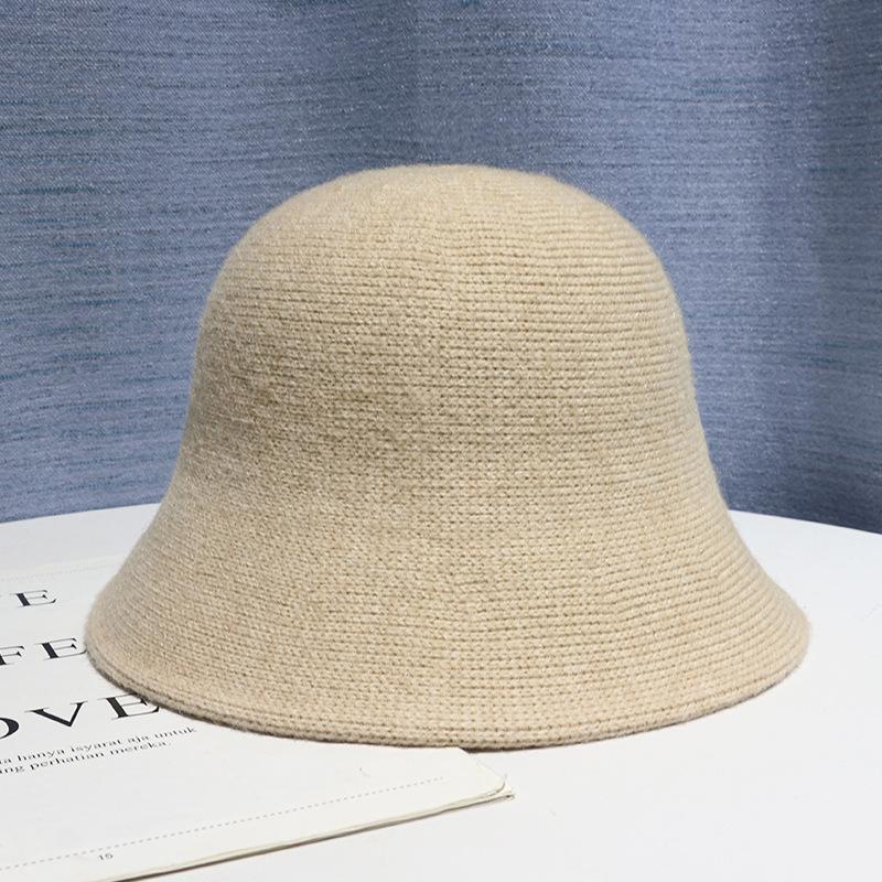 Autumn and Winter Korean Style Knitted Fisherman Hat Japanese Style Casual Wool Bucket Hat Warm Basin Hat