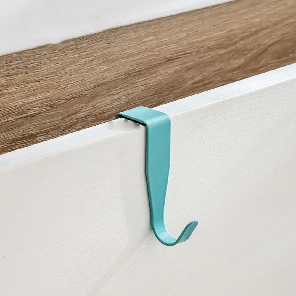 4pcs Punch Free Door Back Hook Carbon Steel Cabinet Storage Rack Creative Closet Hook  Hat