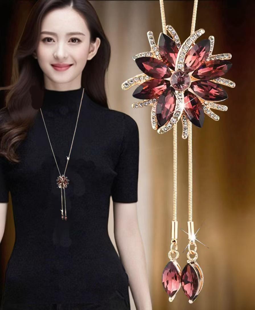 

Корейське висококласне розкішне светрове намисто: Простий осінньо-зимовий підвіска-аксесуар