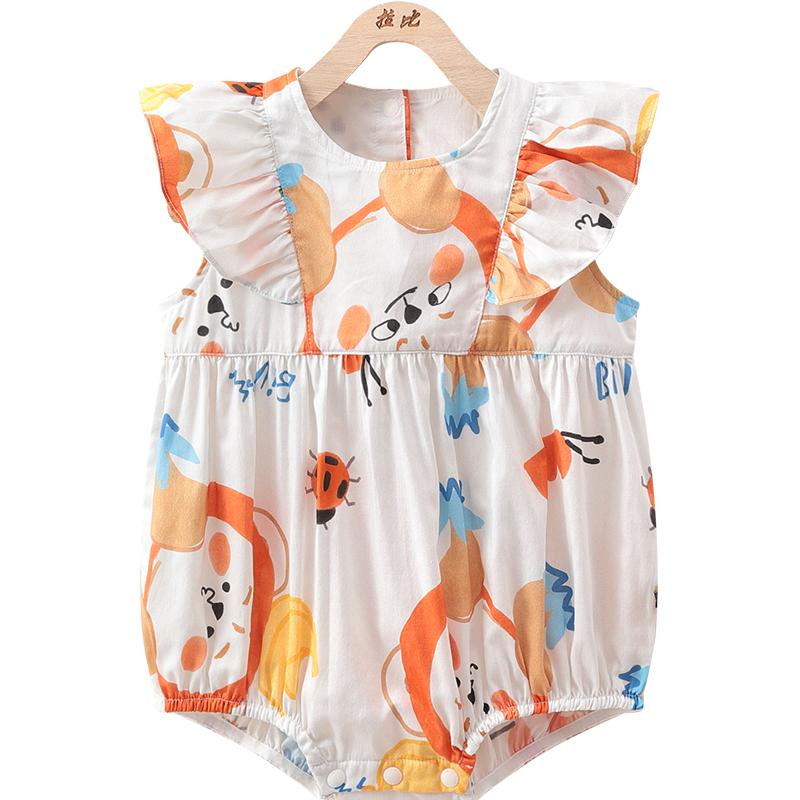 LABI Baby Girl Ruffle Sleeveless Summer Romper 73