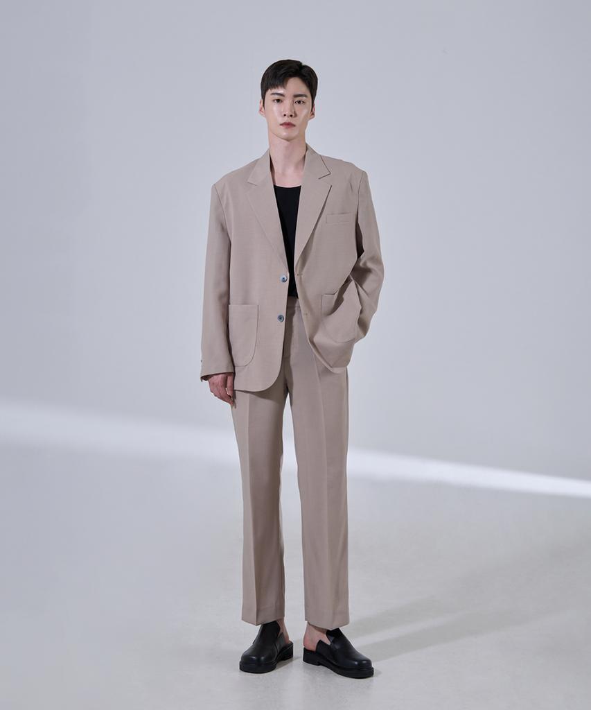 Hyoji [Summer][Set Item] Customizable Fit Setup Suit (Beige)