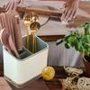 1pc Double-Layer Detachable Chopstick Holder and Cutlery Organizer - Kitchen Storage Shelf and Tableware Drain Rack