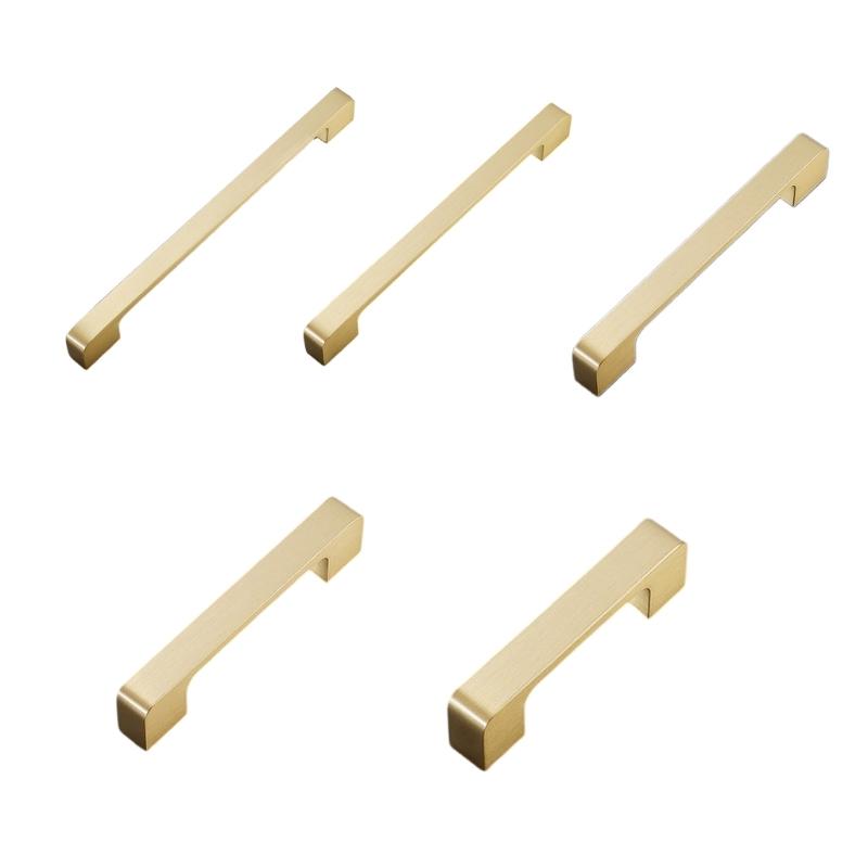 Brass Cabinet Drawer Handle Long Square Furniture Decorative Handle Cupboard Pulls Furniture Decoration Hardware