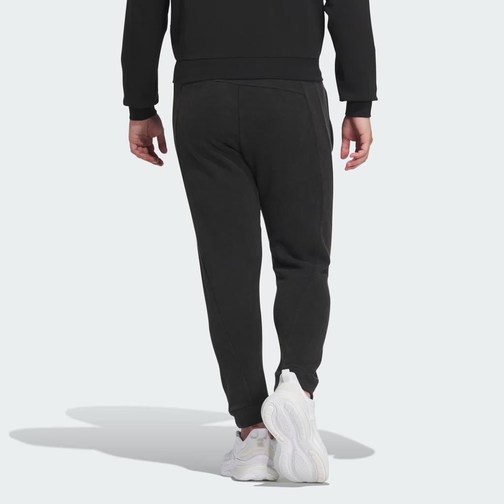 Adidas Wuji Series Dye Knit Joggers With Elastic Waist and Cuff Men Bottoms Black IS0446