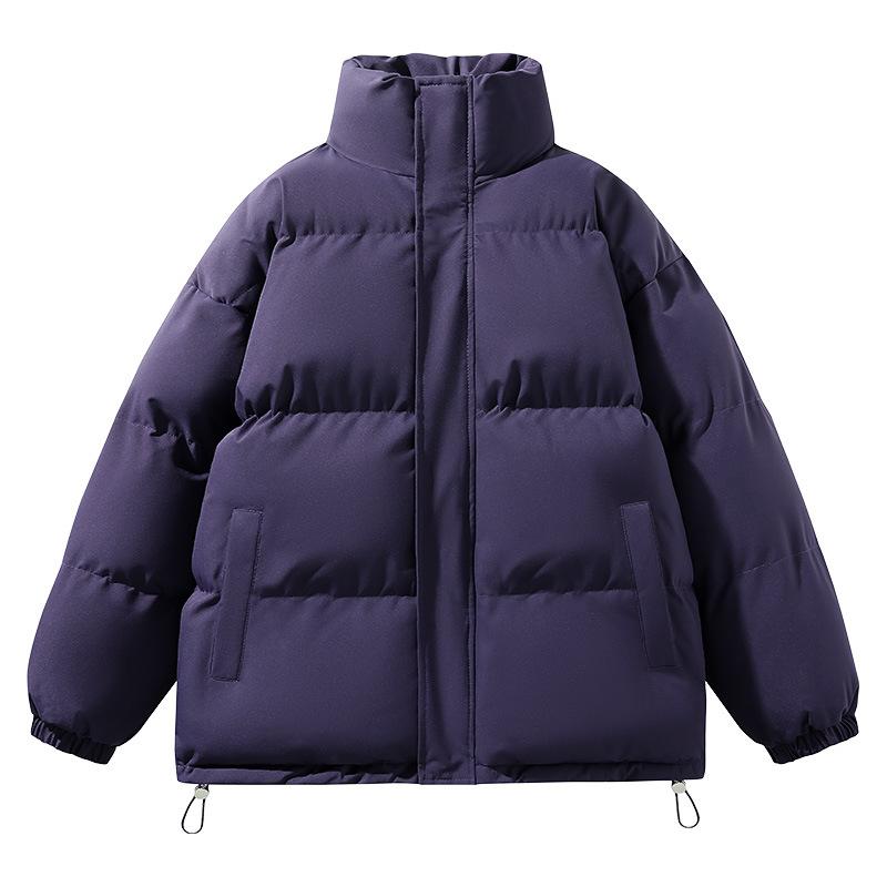 Solid Color Cotton Jacket for Men and Women Same Style Winter Bread Suit Large Size Thickened Warm and Loose Hong Kong Style Casual Jacket