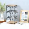 Vintage-Inspired 3-Tier Metal & Wood Jewelry Organizer - Adjustable Display Stand For Earrings, Necklaces, Bracelets