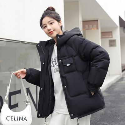 Autumn Winter Thicken Warm Parka Women Casual Big Pocket Solid Color Loose Hooded Coat Cotton Padded Jackets Outwear