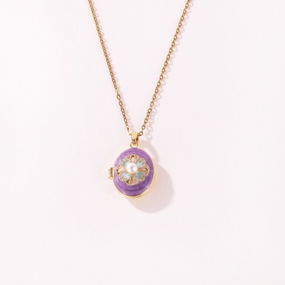 Brass Photo Locket Pendant Necklace Non-Fading Locket Necklace For Jewelry Gifts