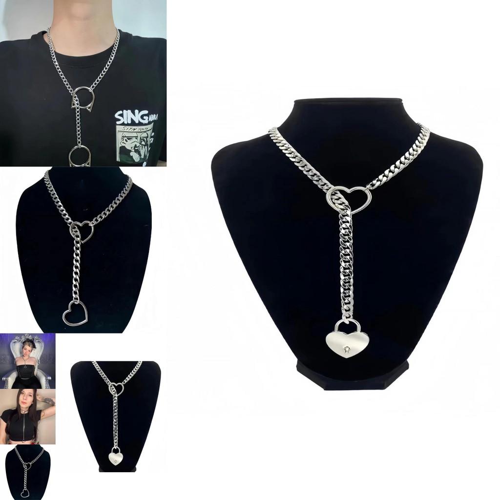 Retro Stylish Heart Pendant Necklace With Geometric Design Perfect For Couples Gift