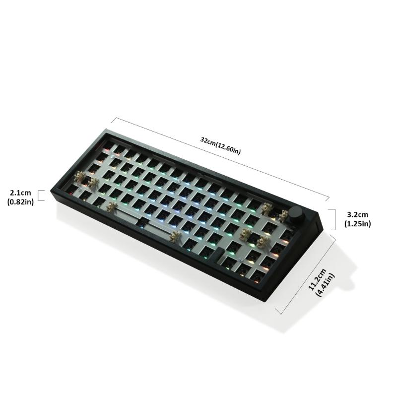 LMK66 Mechanical Keyboard Kit Convenient Switches Replacement 3Modes BT5/2.4Ghz/UsbC Hot swappable Backlights