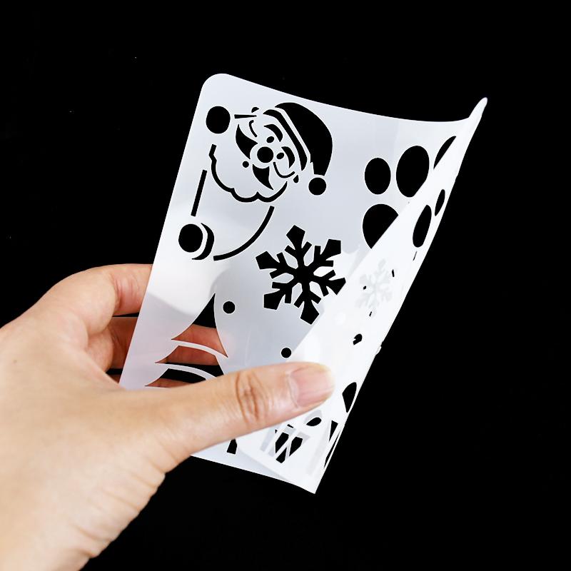 9Pcs/set Christmas Stencils Kids DIY Painting Embossing Paper Card Scrapbooking Stamp Album Decoration Stencil DIY New Year Gift
