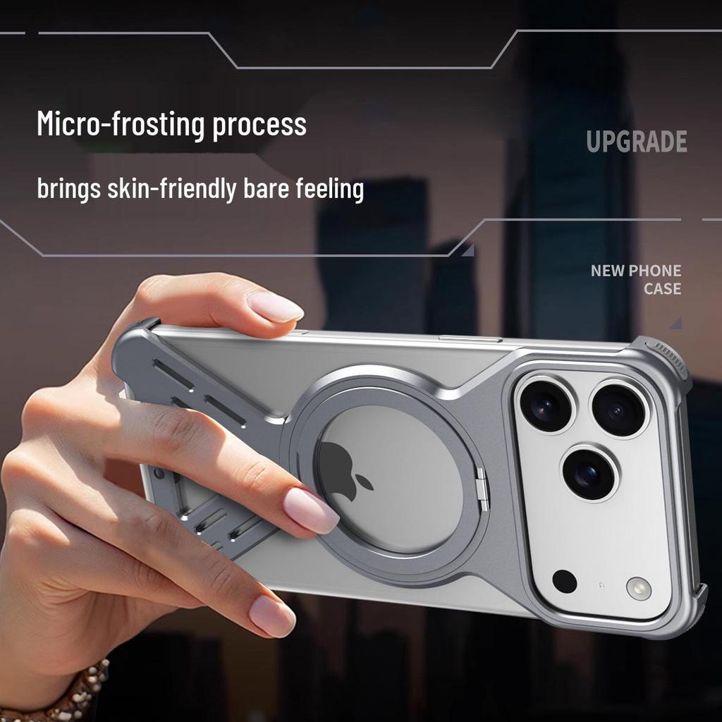 iPhone 17 Pro Max Magnetic Rotating Aluminum Phone Case - Drop-Proof, Heat Dissipating, Cross-Border Compatible
