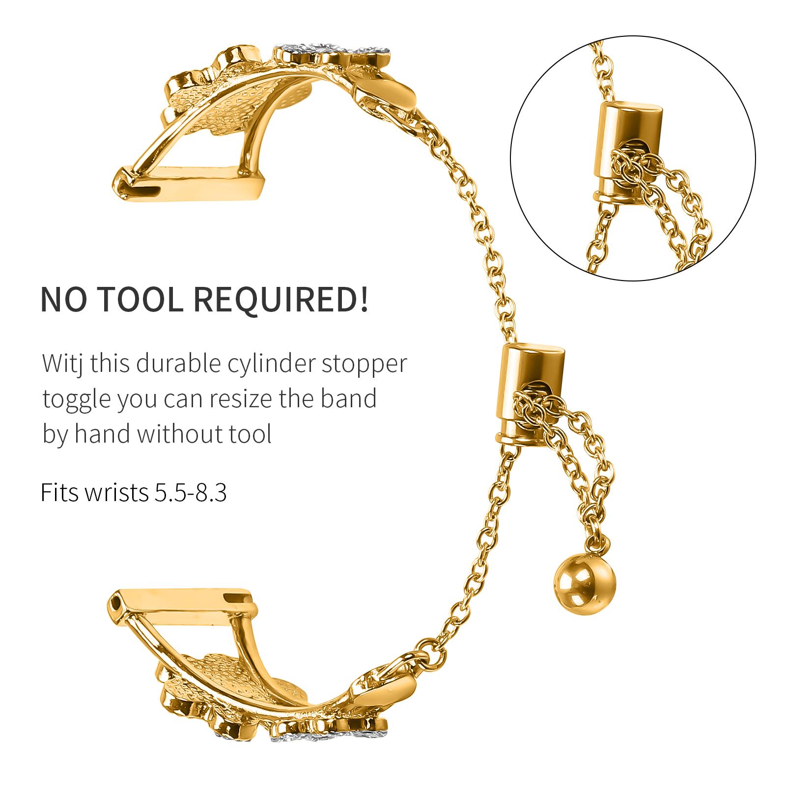 

For Coros Apex 42mm Watch Strap Replacement Metal Band Heart Clover Decor Starlight