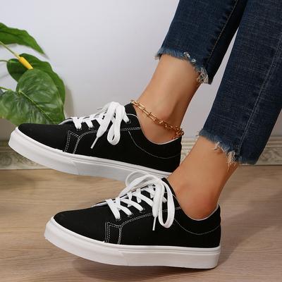 2024 2024 Casual Sports Women's Vulcanized Women's Canvas Summer Autumn Lightweight Solid Color Flat Shoes