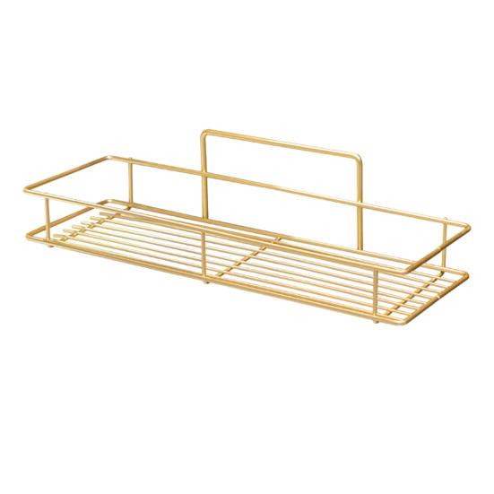 

Adhesive Storage Rack Wall Mounted Large Capacity Rack with Hollow Drainage Anti-Rust Organizer for Bathroom Kitchen M