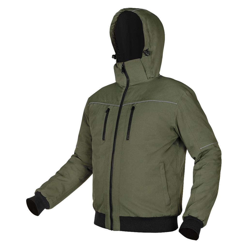 OUTDOOR insulated hooded jacket, green, size L
