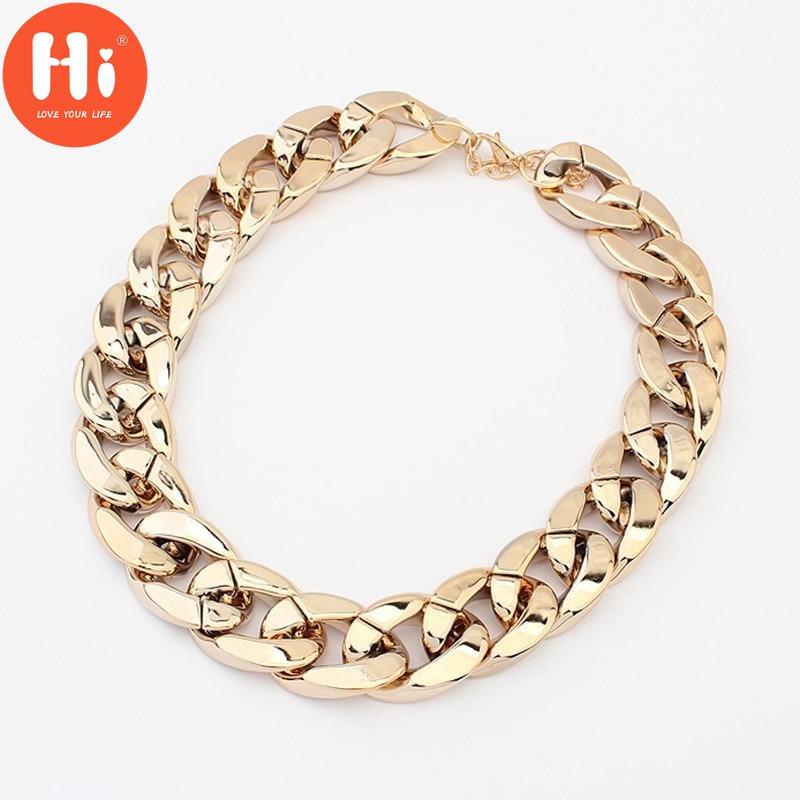 Hi New Fashion Necklaces Thick Chain Statement Necklaces Pendants Women Jewelry