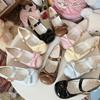 Sweet Pink Bow Shallow Mouth Single Shoes Women's Summer 2025 New Cute Lolita Shoes Low Heel Round Head Lolita
