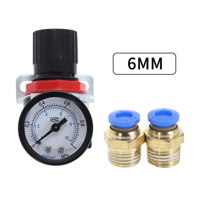 EU AR2000 Filettatura 1/4" BSP Regolatore di Pressione per Compressore d'Aria Pneumatico Valvola di Riduzione Raccordi Connettori 4MM 6MM 8MM 10MM 12MM