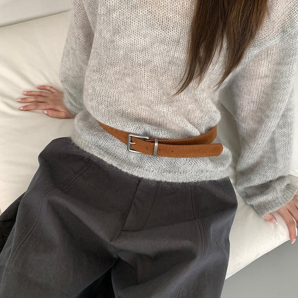 Fashion Pu Leather Belt For Women With Metal Pin Buckle For Casual And Office Wear