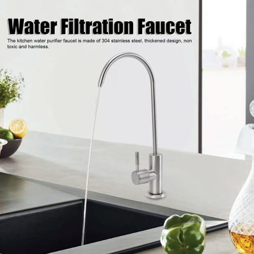 G1/2 Water Purifier Faucet, 304 Stainless Steel Drinking Water Faucet, 360 Degree Rotation Touch-On Bathroom Sink Faucet, Concentrated Water Filtratio