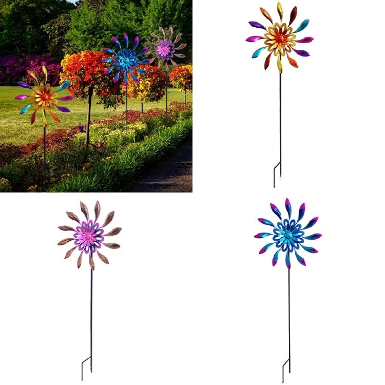 Decorative Metal Wind Spinner Windmill Sculpture Suitable For Lawn Landscape Outdoor Gardens Rotating Art Yard Sculpture
